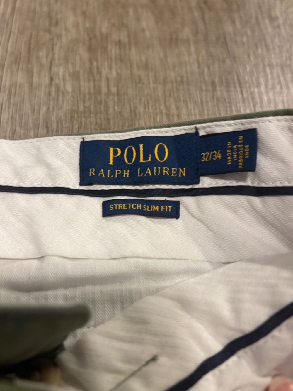 Polo Ralph Lauren Olive Army Green Chino Classic Fit Trouser Size 32x34 - Picture 4 of 4